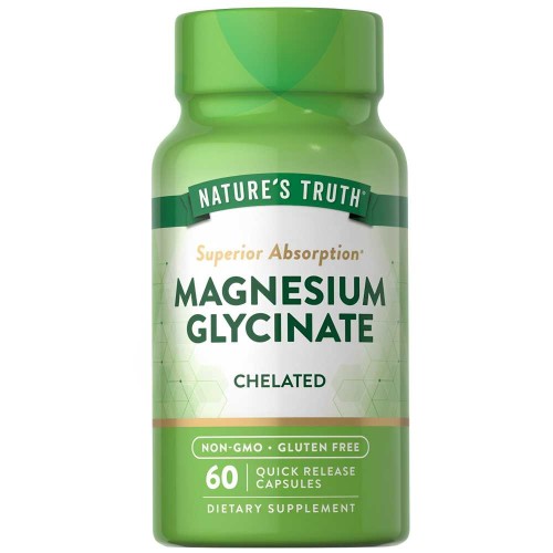 Nature's Truth Magnesium Glycinate – Superior Absorption, Chelated | 60 Quick Release Capsules