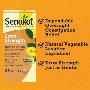 Senokot Extra Strength Natural Vegetable Laxative for Gentle Overnight Relief Occasional Constipation
